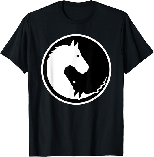 Horse yin and yang T-Shirt - T-Shirt | Black