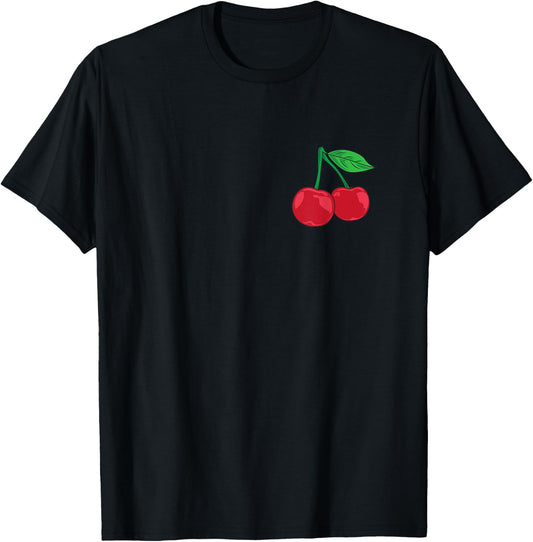 Cherry Pocket | Fruit Lover Sweet Bomb Farmer Red Cherries T-Shirt - T-Shirt | Black