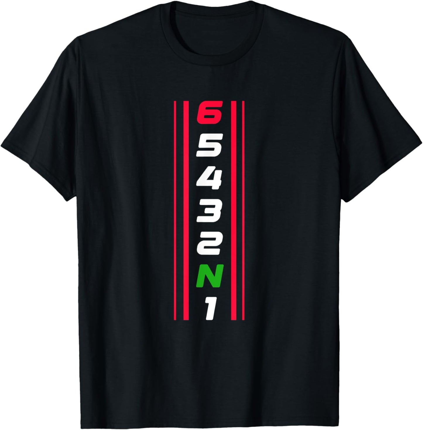 65432N1 Motorcycle Gear Shift Biker Motorcyclist T-Shirt - T-Shirt | Black