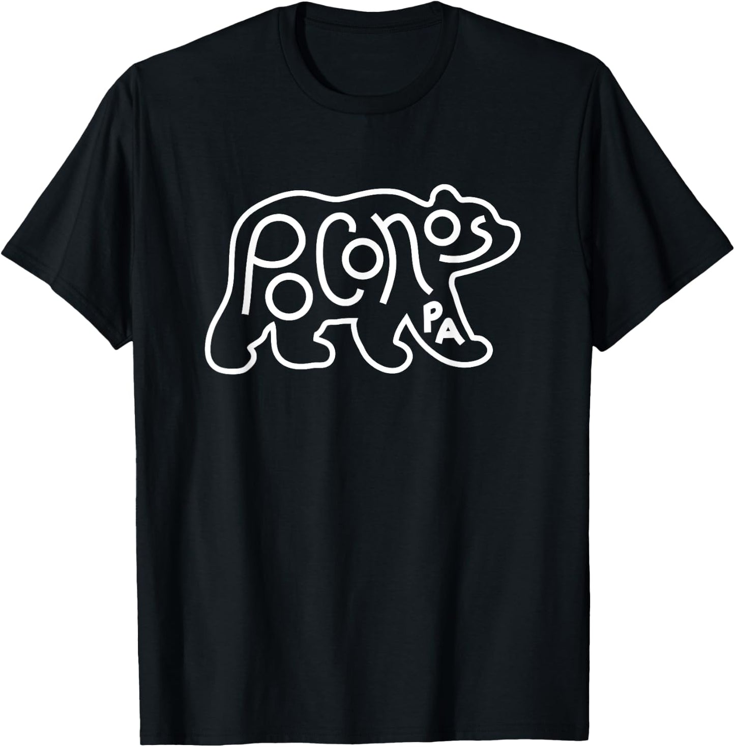 Poconos Pennsylvania Pocono PA Bear Travel T-Shirt - T-Shirt | Black
