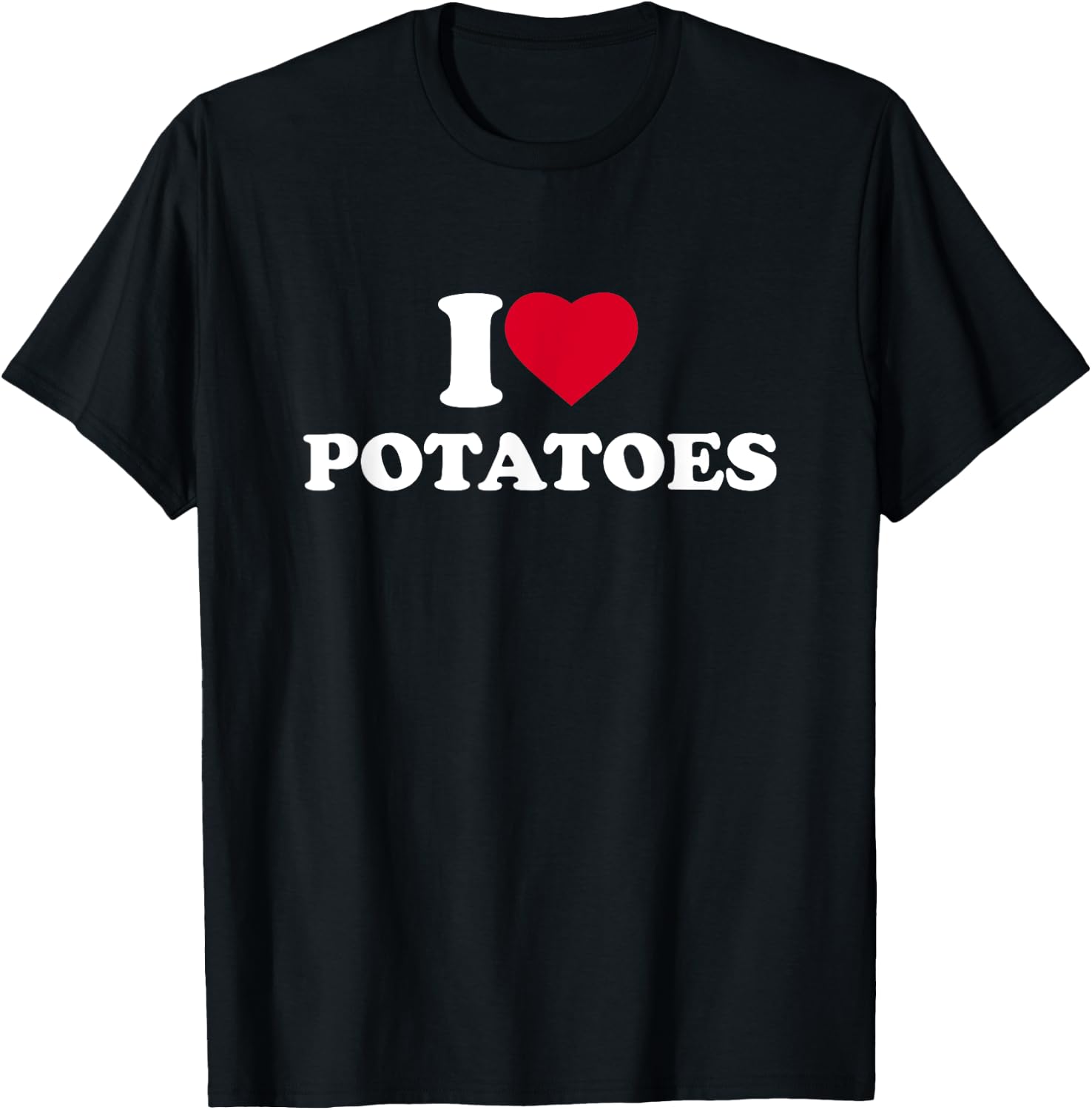 I Love Heart Potatoes Lover Vegetable Food T-Shirt - T-Shirt | Black