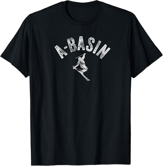 Ski A Basin CO Vintage Arapahoe Basin Skiing Cool Skier Gear T-Shirt - T-Shirt | Black