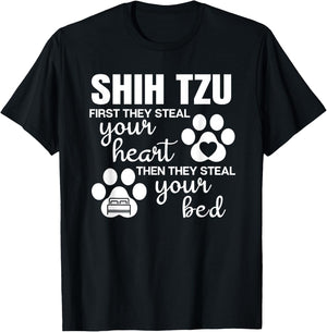 Shih Tzu Gifts Quote Dog Lover Paw Print Men Women Girls Kids T-Shirt - T-Shirt | Black