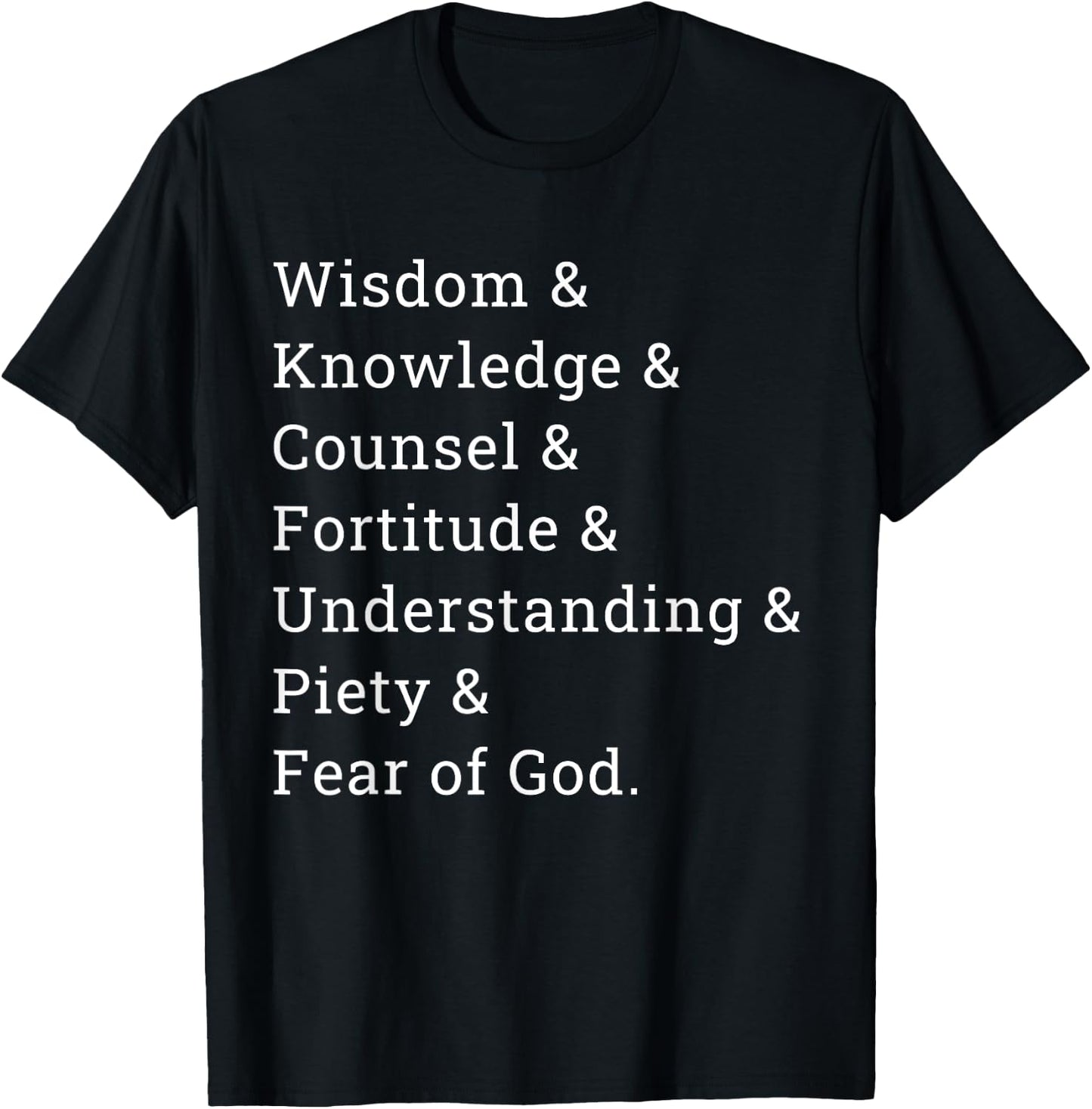 7 Gifts Of The Holy Spirit T-Shirt - T-Shirt | Black