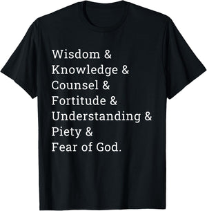 7 Gifts Of The Holy Spirit T-Shirt - T-Shirt | Black