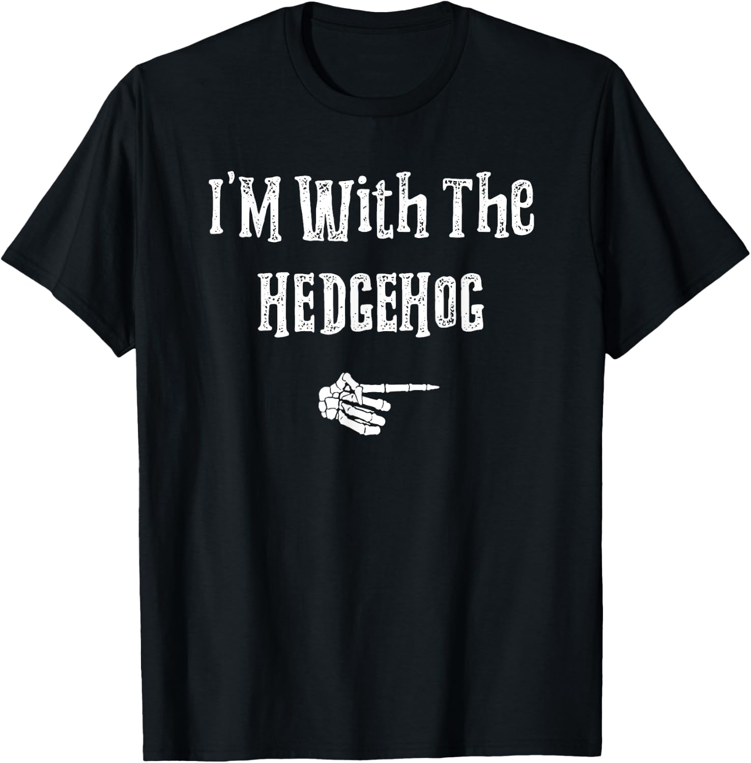 I'm With Hedgehog Halloween Costume Funny Couples Matching T-Shirt - T-Shirt | Black