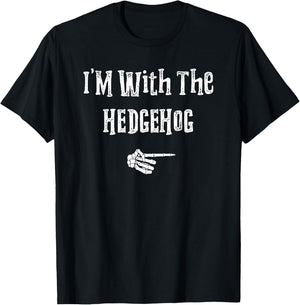I'm With Hedgehog Halloween Costume Funny Couples Matching T-Shirt - T-Shirt | Black
