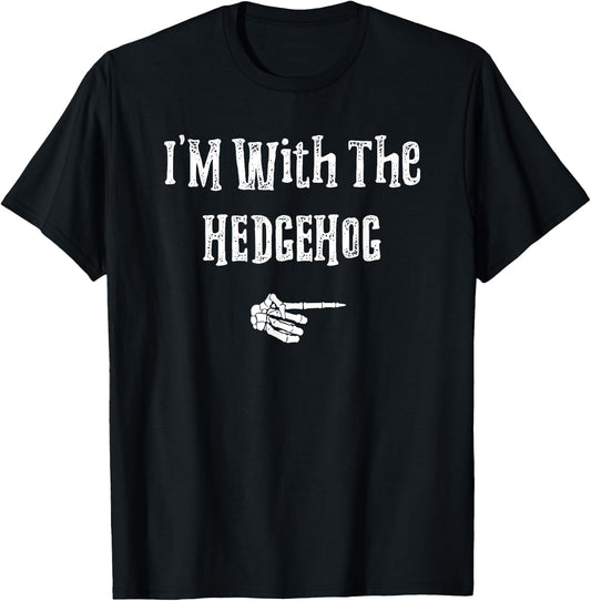 I'm With Hedgehog Halloween Costume Funny Couples Matching T-Shirt - T-Shirt | Black