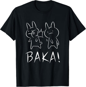 Funny Kawaii Baka Rabbit Slap Anime and Manga T-Shirt - T-Shirt | Black