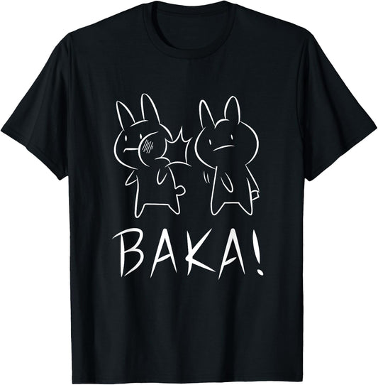 Funny Kawaii Baka Rabbit Slap Anime and Manga T-Shirt - T-Shirt | Black