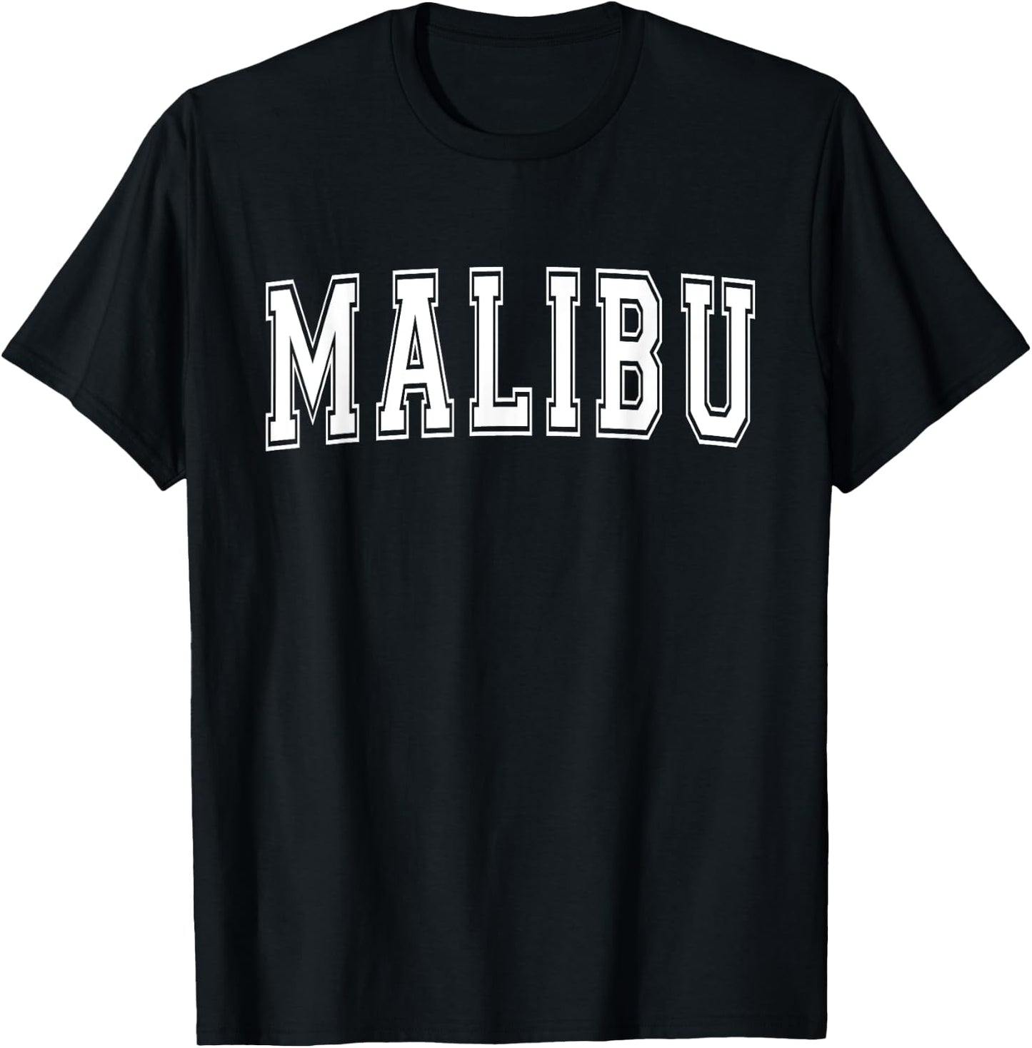 MALIBU CA CALIFORNIA USA Vintage Sports Varsity Style T-Shirt - T-Shirt | Black