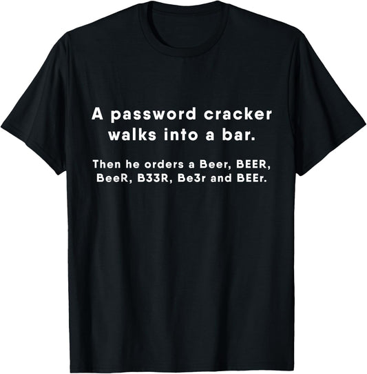 Funny Password Cracker Hacker T-Shirt - T-Shirt | Black