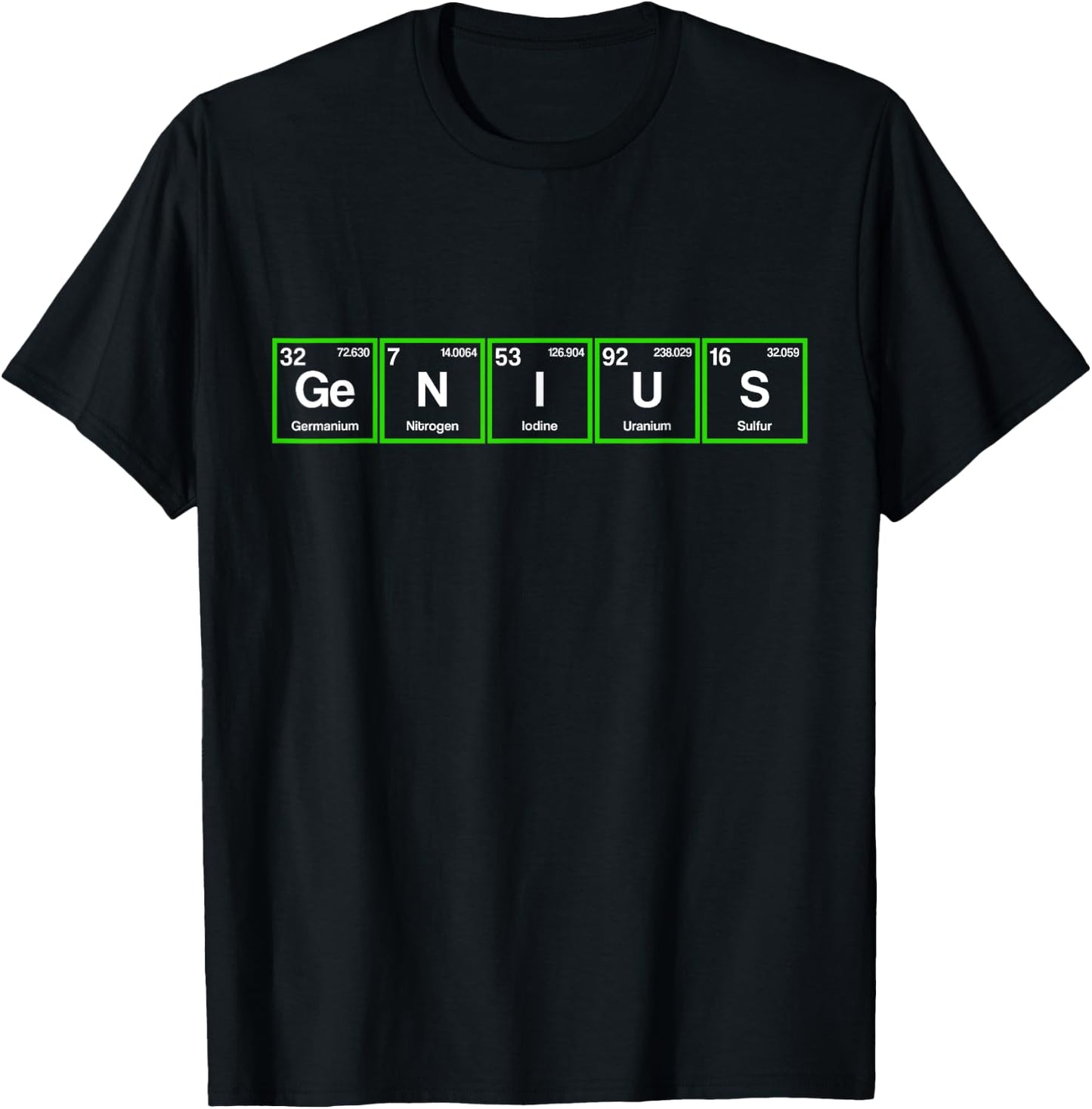 Genius Science Periodic Table Chemistry Teacher Nerd Women Girls Kids T-Shirt - T-Shirt | Black