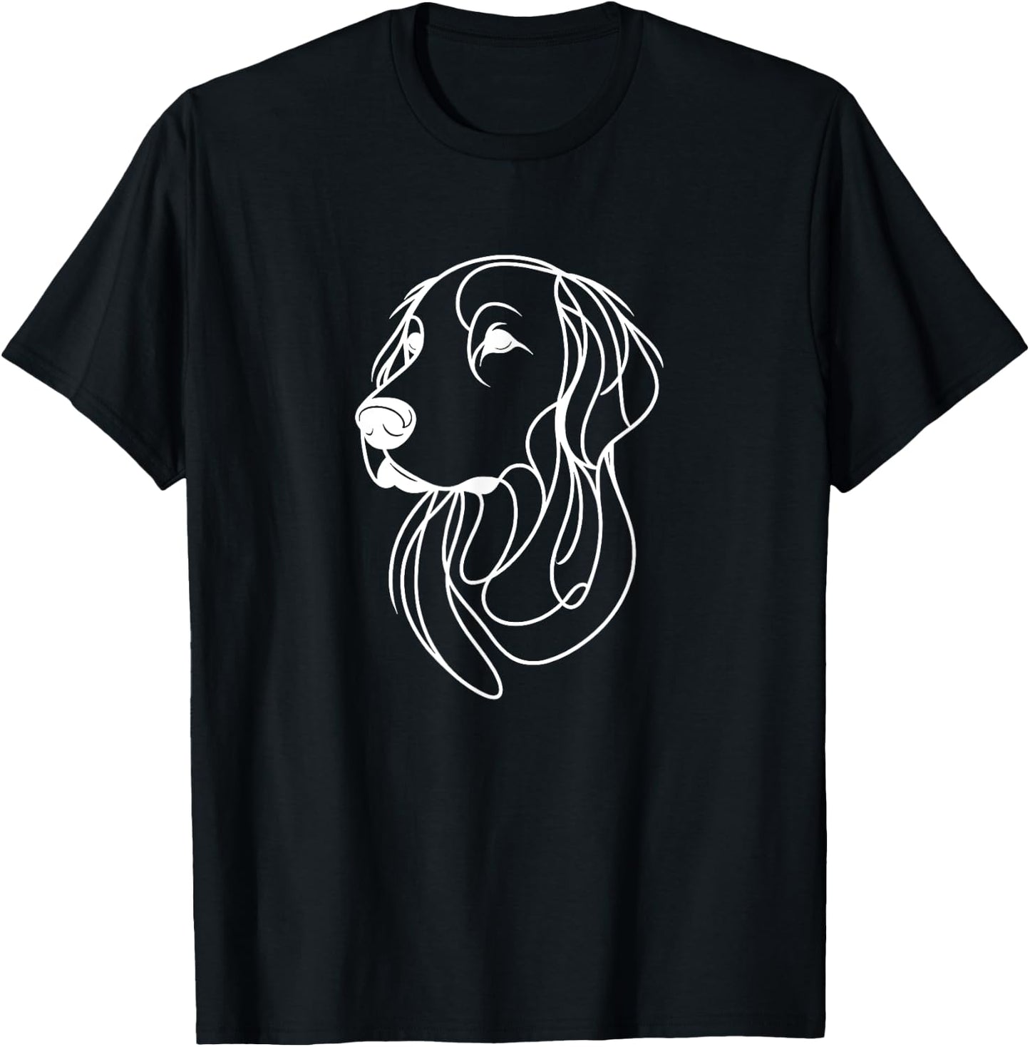 Flat Coated Retriever Line Art Minimal Flat Coated Retriever T-Shirt - T-Shirt | Black