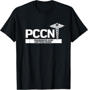 PCCN Progressive Care Certified Nurse Hospital Staff T-Shirt - T-Shirt | Black