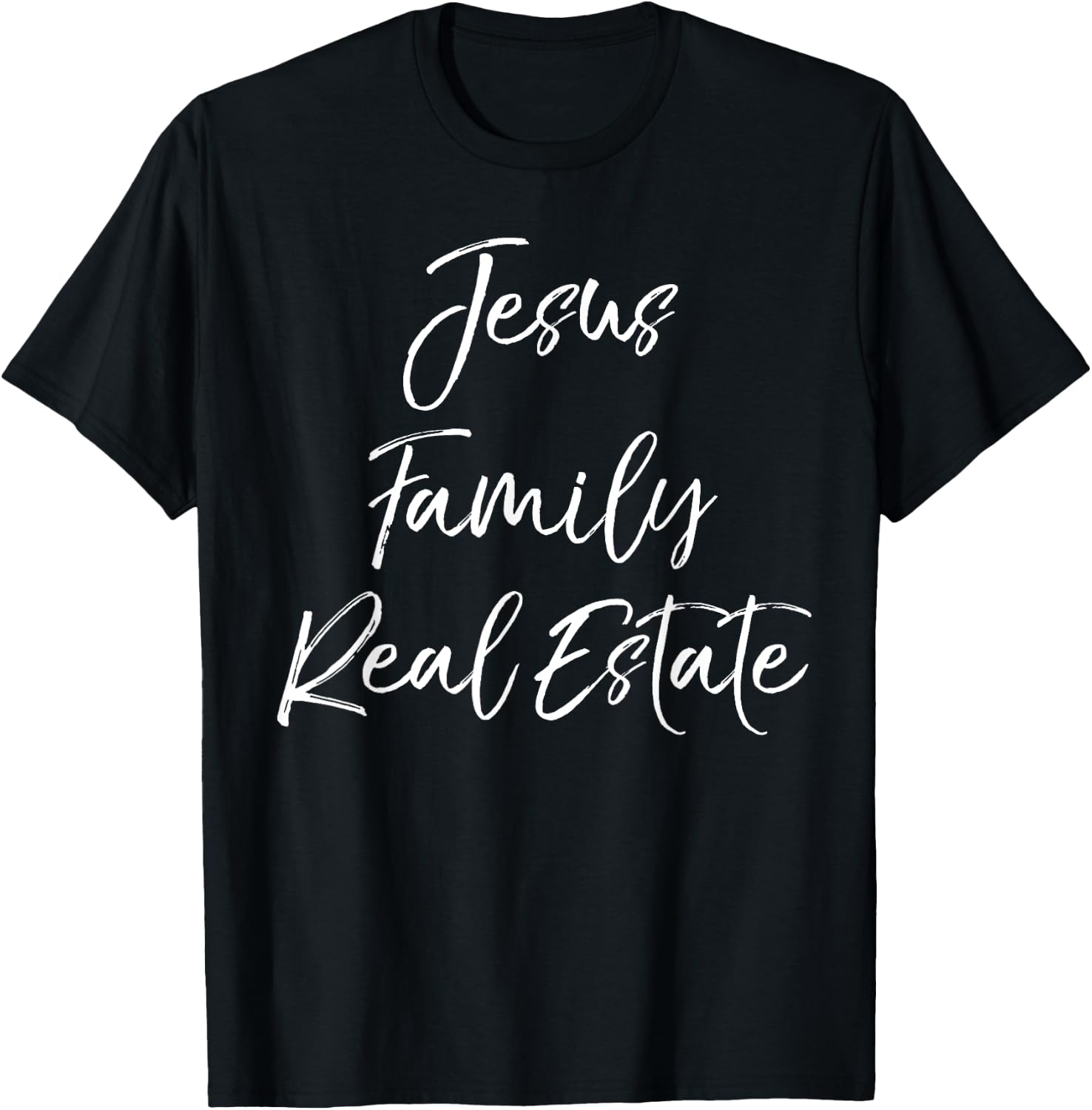 Christian Realtor Gift Faith Cute Jesus Family Real Estate T-Shirt - T-Shirt | Black