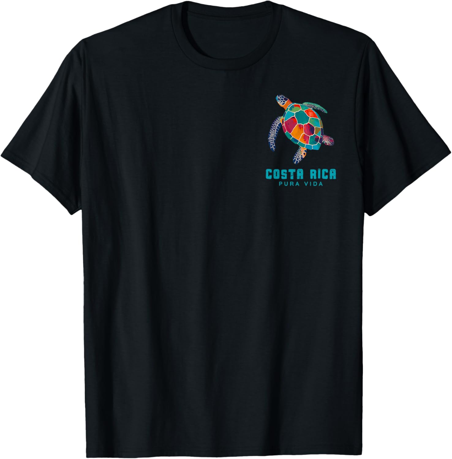 Costa Rica Pura Vida Vintage Vacation Shirt Beach Sea Turtle T-Shirt - T-Shirt | Black