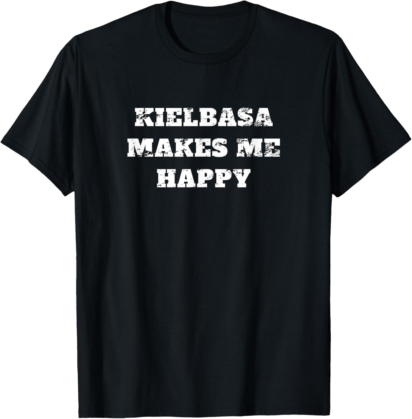 Polish Kielbasa Makes me happy retro vintage distressed T-Shirt - T-Shirt | Black