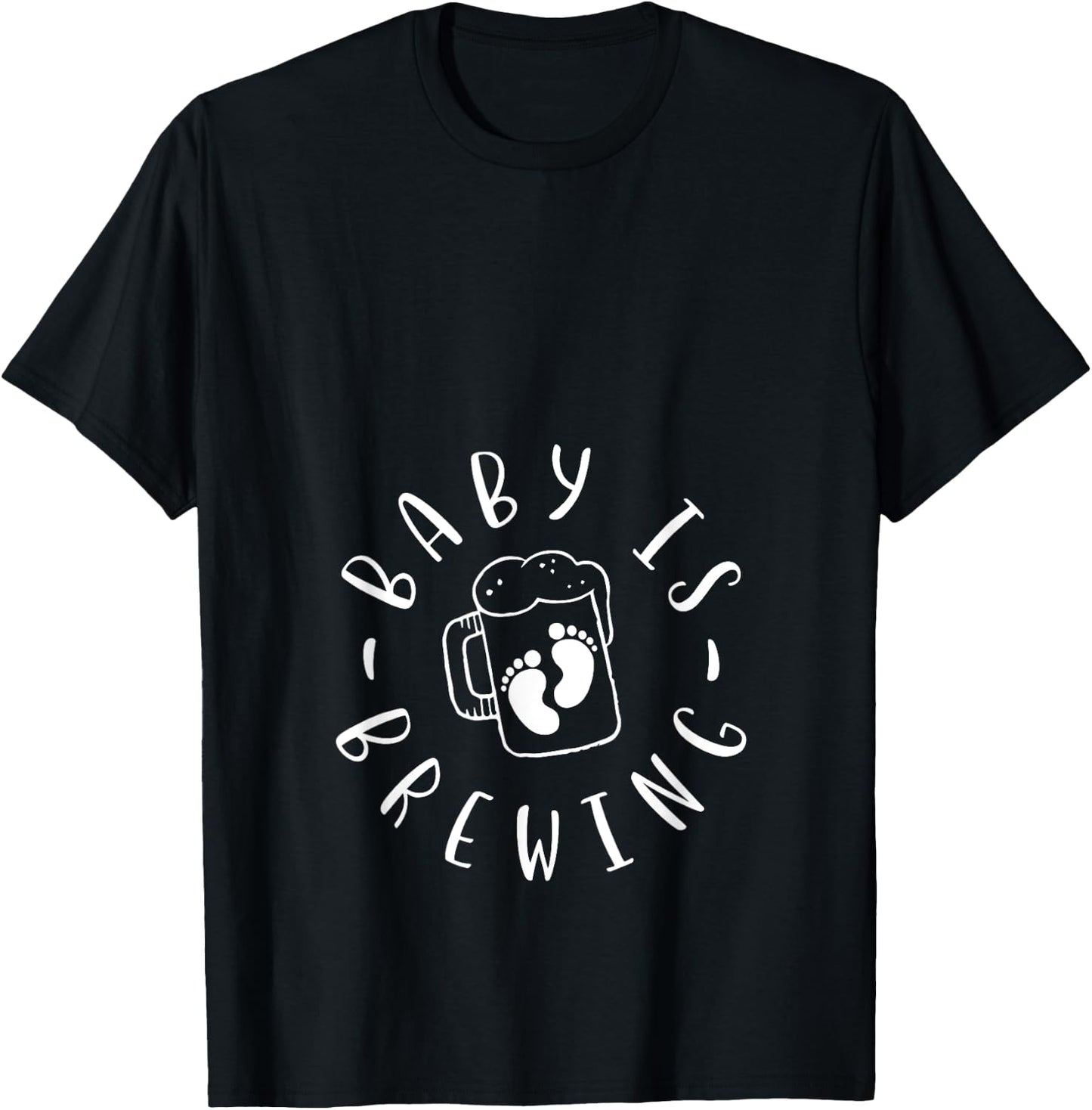 Baby Is Brewing Pregnancy Announcement Drinking Lady T-Shirt - T-Shirt | Black