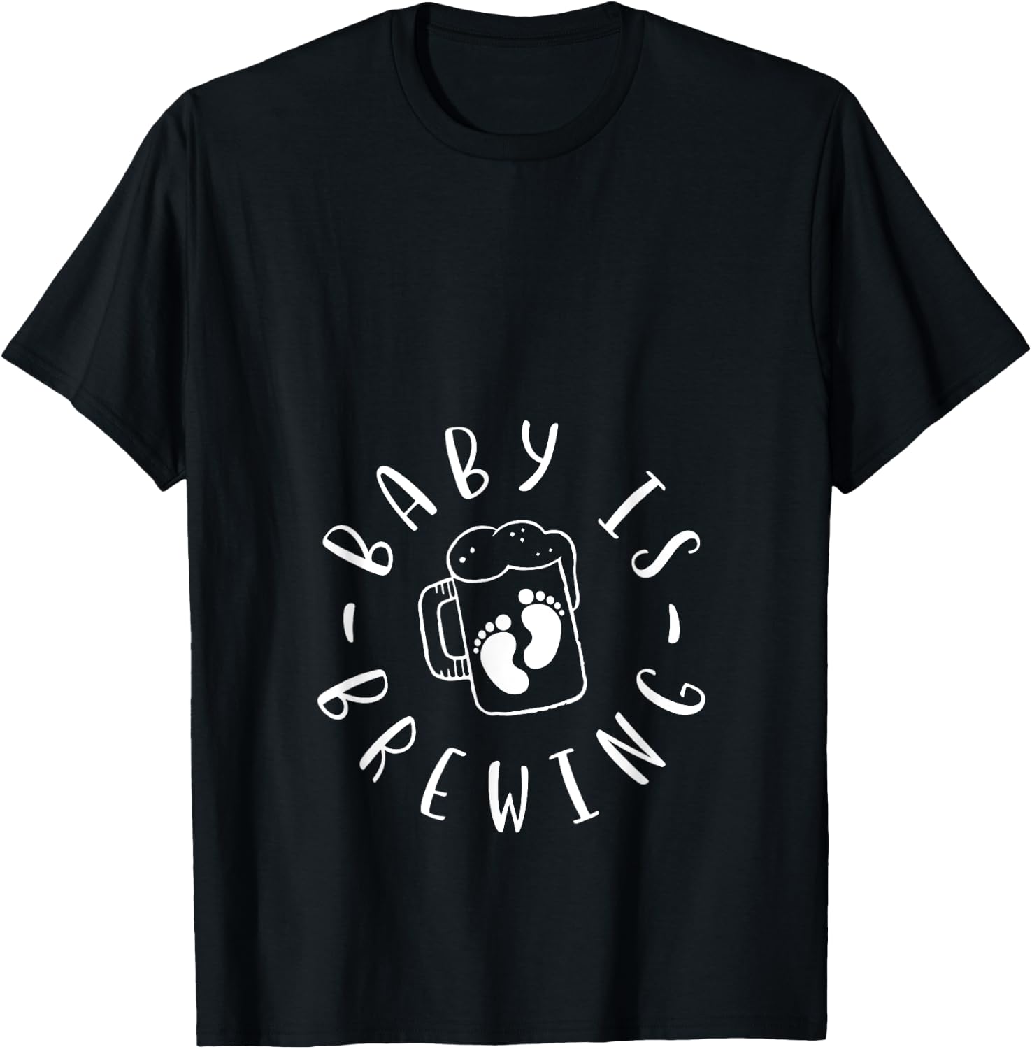 Baby Is Brewing Pregnancy Announcement Drinking Lady T-Shirt - T-Shirt | Black