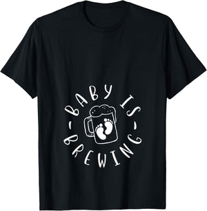 Baby Is Brewing Pregnancy Announcement Drinking Lady T-Shirt - T-Shirt | Black