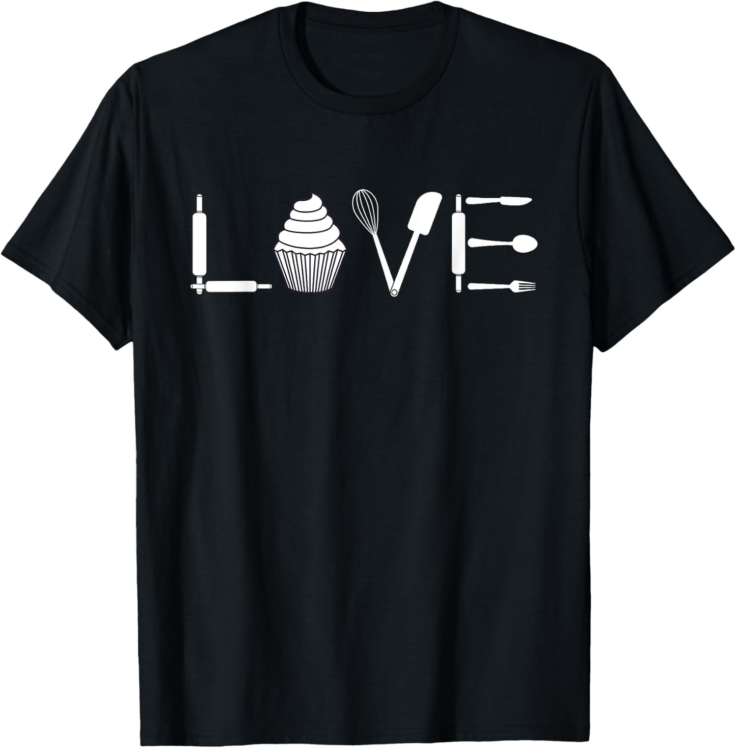 Love - Funny Cupcake Baker Pastry Baking Gift T-Shirt - T-Shirt | Black