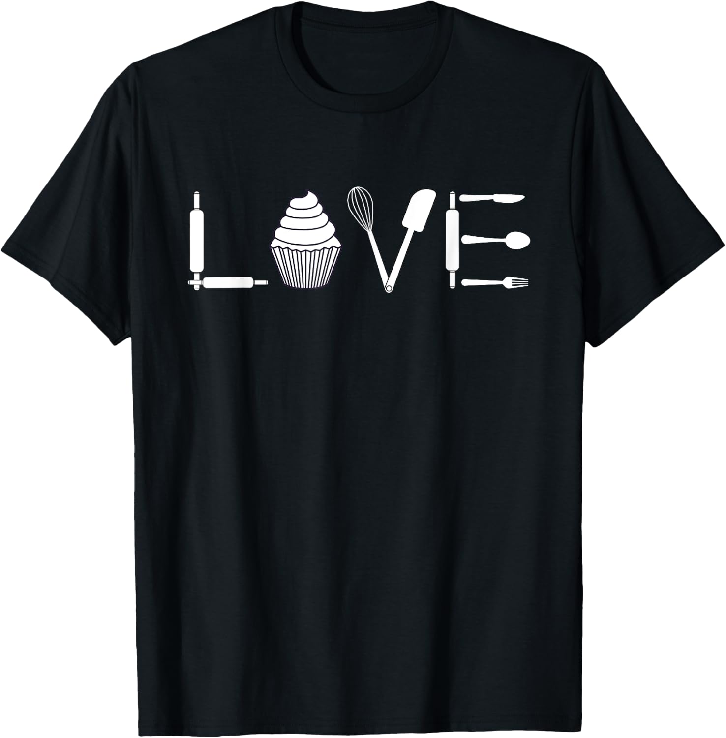 Love - Funny Cupcake Baker Pastry Baking Gift T-Shirt - T-Shirt | Black