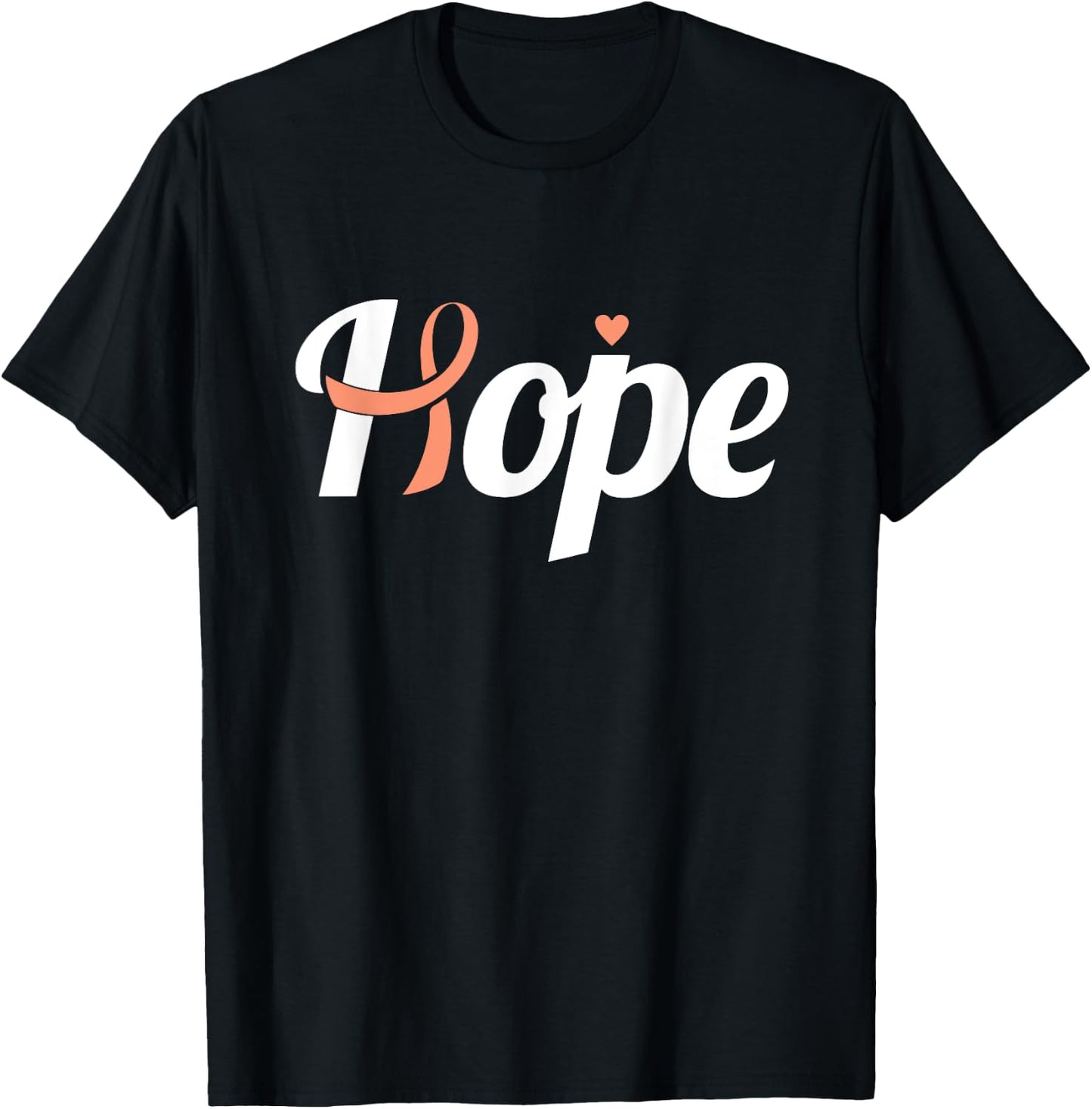 Endometrial Cancer Hope Uterine Cancer Ribbon Awareness T-Shirt - T-Shirt | Black
