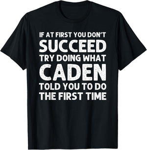 CADEN Gift Name Personalized Birthday Funny Christmas Joke T-Shirt - T-Shirt | Black