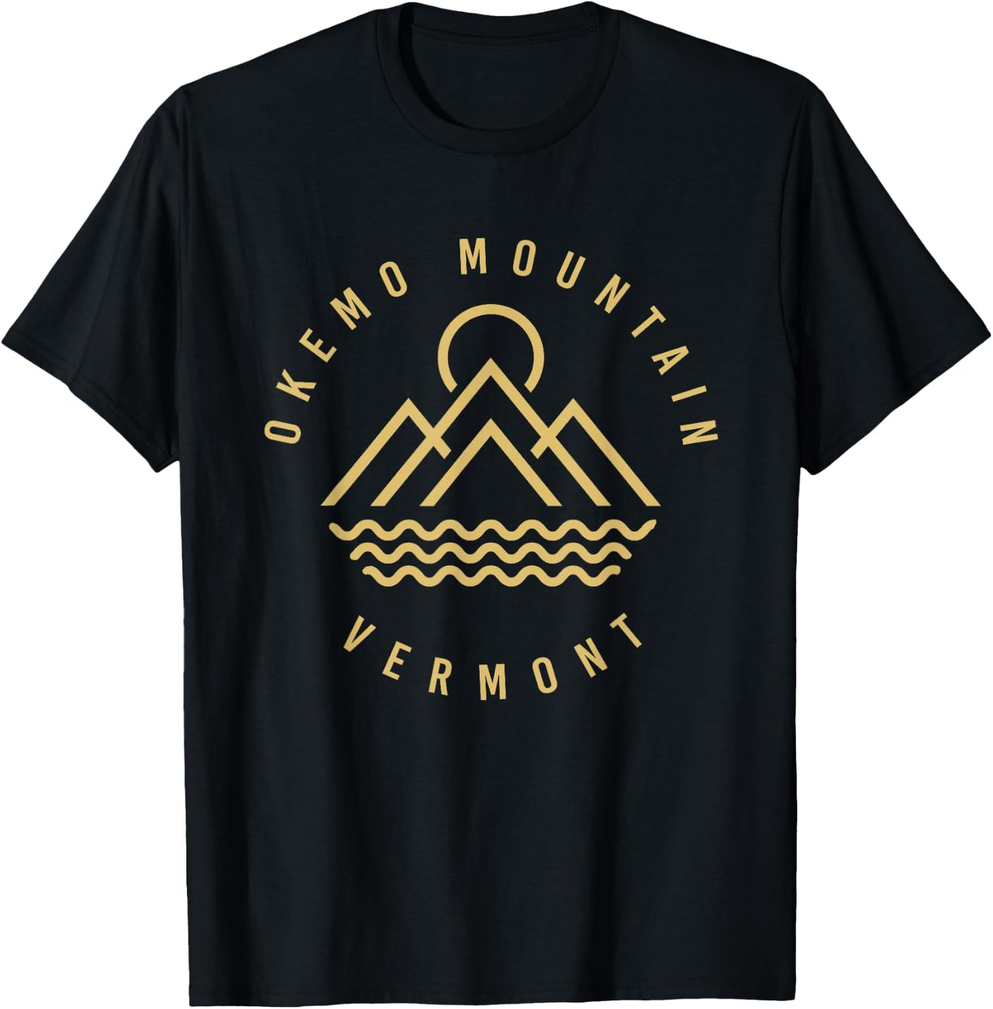 Okemo Mountain Mountains Vermont Hiking Outdoors Minimal T-Shirt - T-Shirt | Black