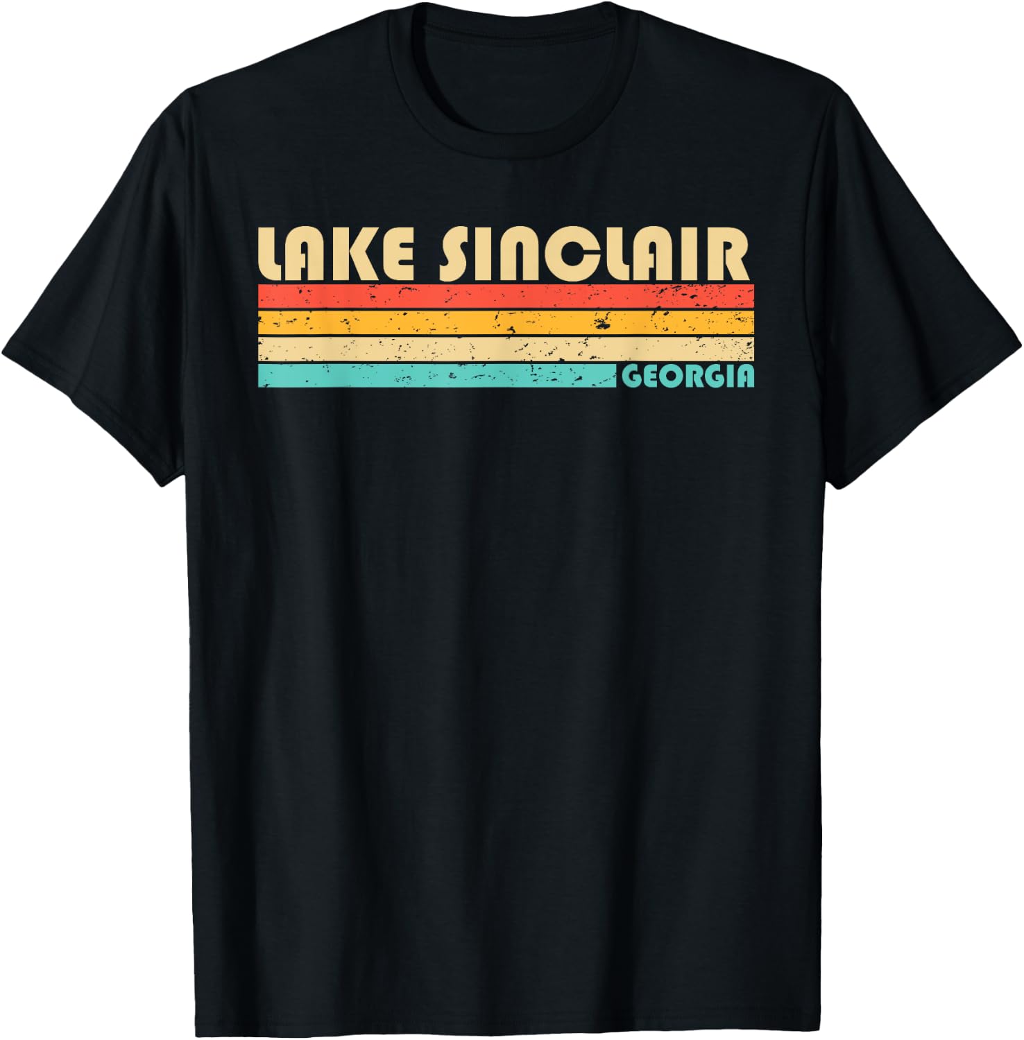 LAKE SINCLAIR GEORGIA Funny Fishing Camping Summer T-Shirt - T-Shirt | Black
