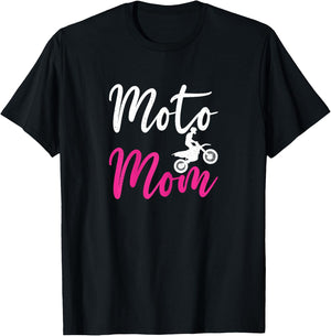 Moto Mom Dirt Bike Mother Motocross Mum Racing Biker Mothers T-Shirt - T-Shirt | Black
