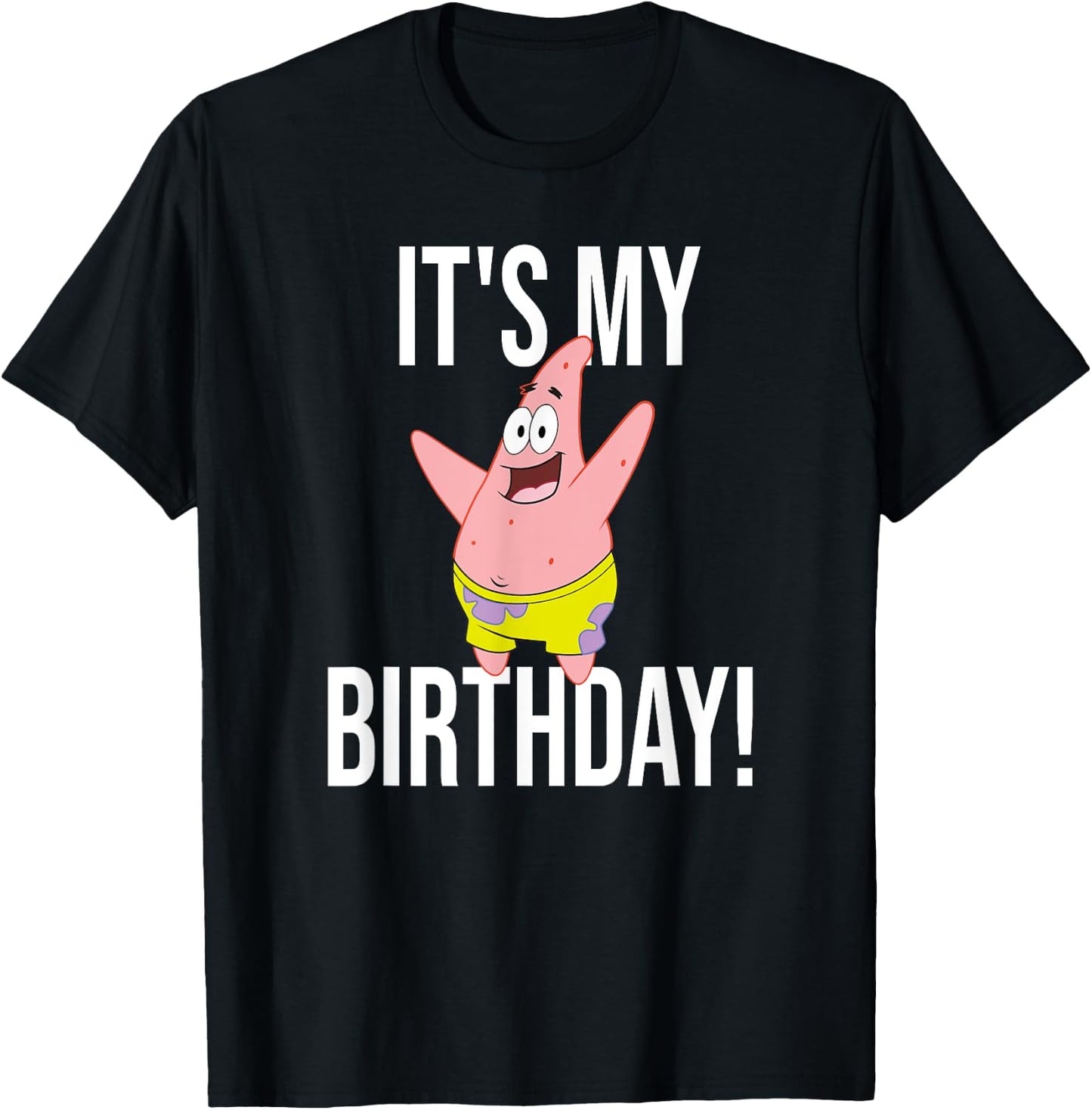Mademark x SpongeBob SquarePants - Patrick Star - It's My Birthday! T-Shirt - T-Shirt | Black