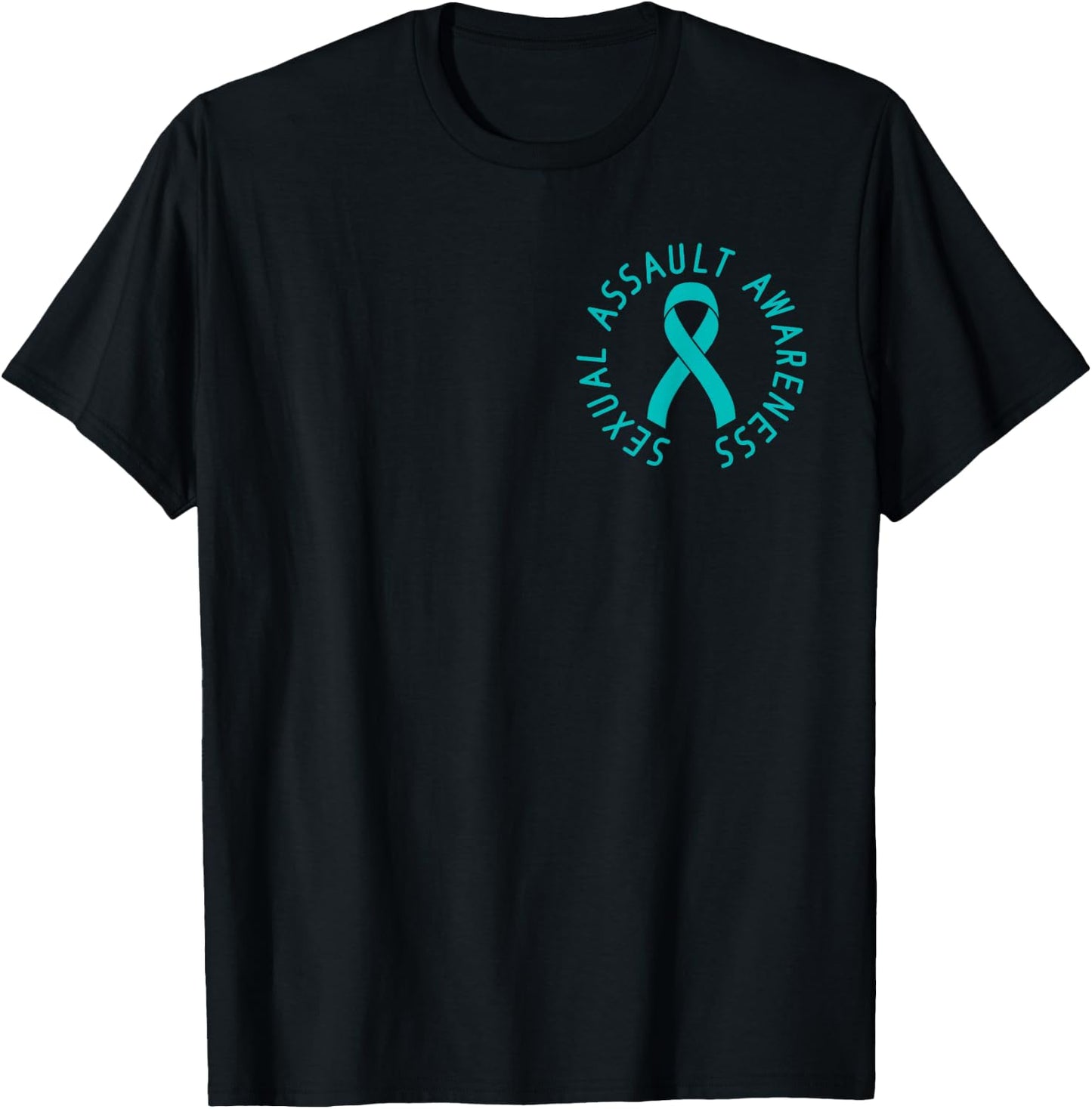 In April We Wear Teal Sexual Assault Awareness Month Ribbon T-Shirt - T-Shirt | Black