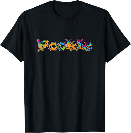 Pookie Retro Tie Dye Cute Graffiti Wife Husband Love Couple T-Shirt - T-Shirt | Black