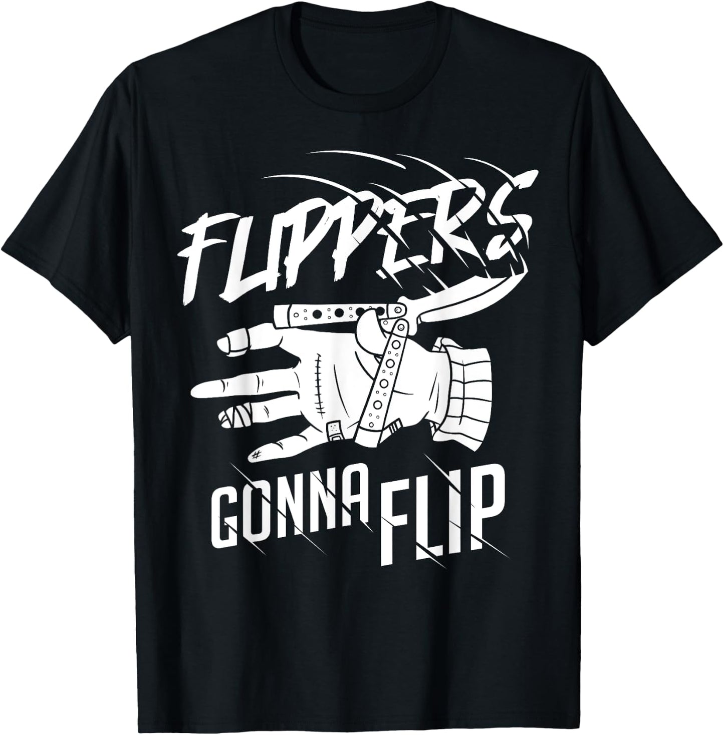 Butterfly Knife Lover Balisong Flipping Butterfly Knife - - Black - Short Sleeve - Small - Classic Fit - Cotton 60%, Polyester 40% T-Shirt - T-Shirt | Black