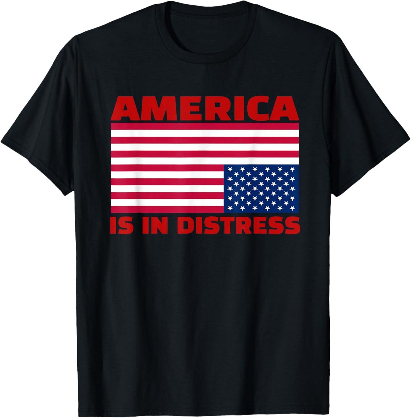 America is in distress.Upside down American Flag T-Shirt - T-Shirt | Black