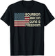 Bourbon Bacon Guns & Freedom USA American Flag Funny Vintage Women Men T-Shirt - T-Shirt | Black