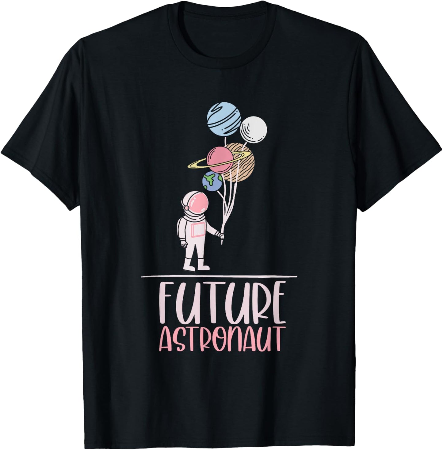 Planet Balloon Space Science Kids Gift Future Astronaut T-Shirt - T-Shirt | Black