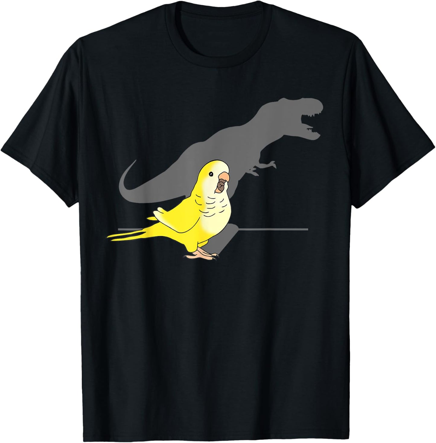 T-rex Yellow Lutino Monk Parakeet, Funny Birb memes Quaker T-Shirt - T-Shirt | Black