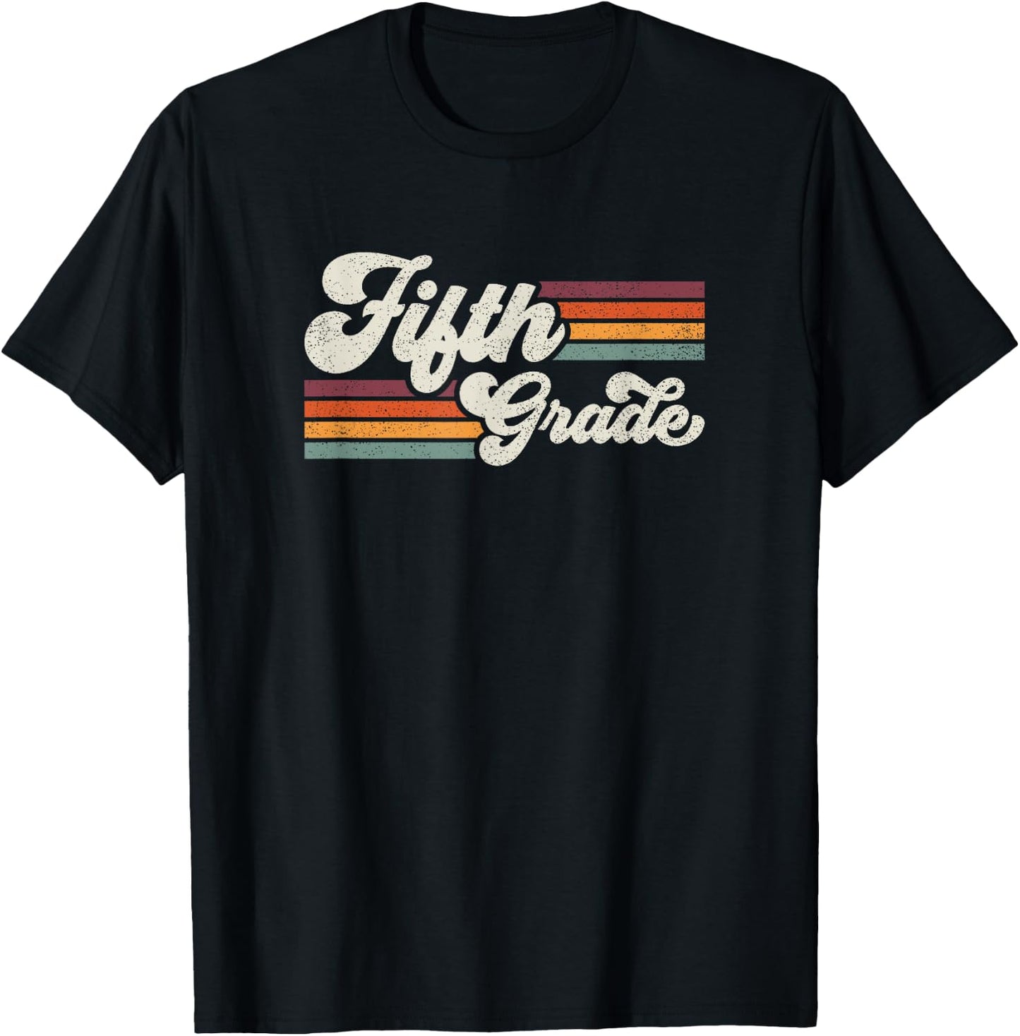 Retro Fifth Grade Teacher Back To School T-Shirt - T-Shirt | Black
