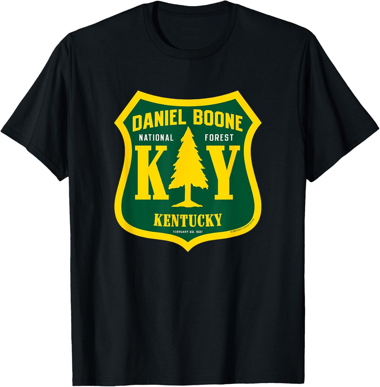 Daniel Boone National Forest Kentucky National Forest Sign T-Shirt - T-Shirt | Black