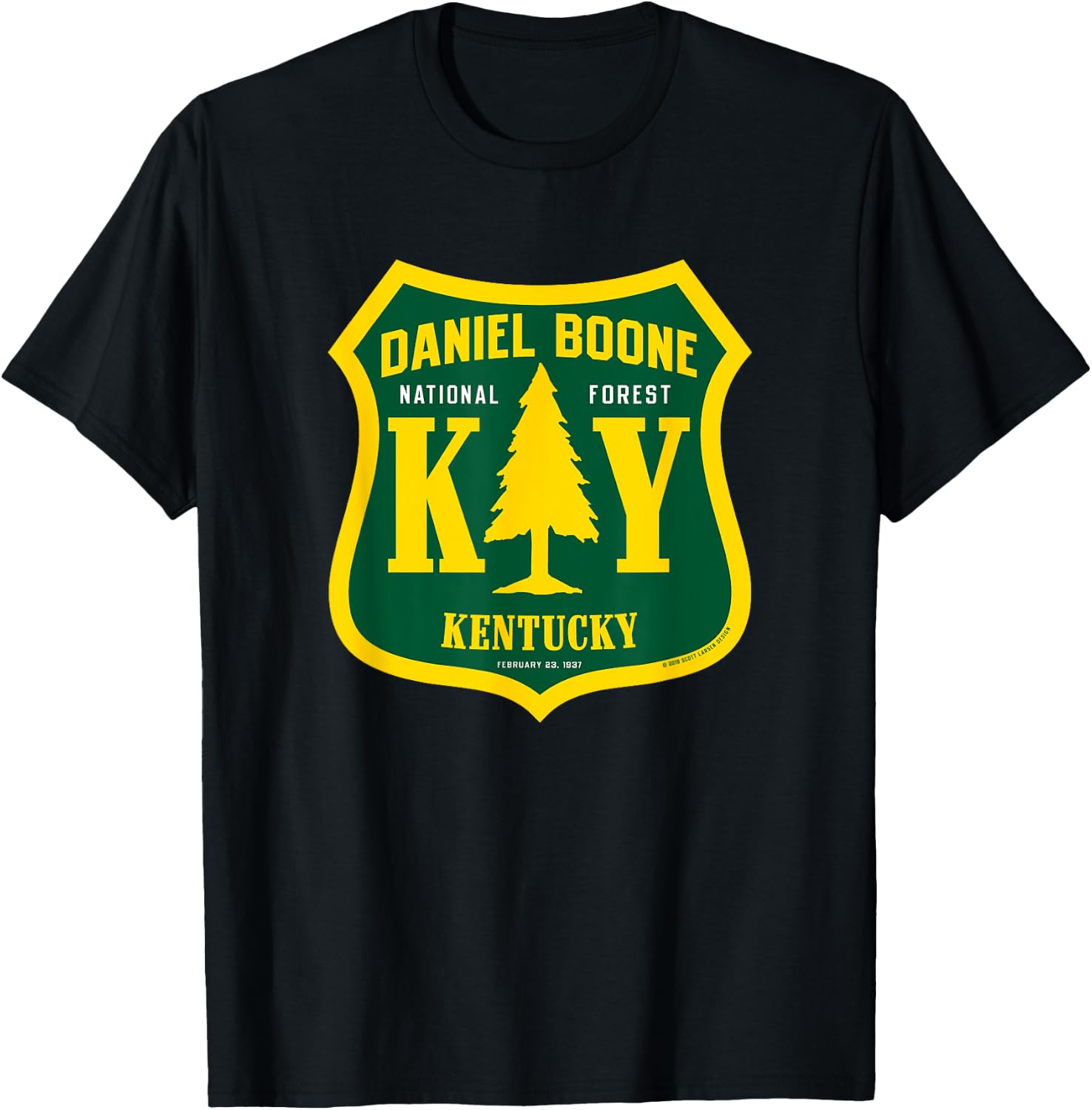 Daniel Boone National Forest Kentucky National Forest Sign T-Shirt - T-Shirt | Black