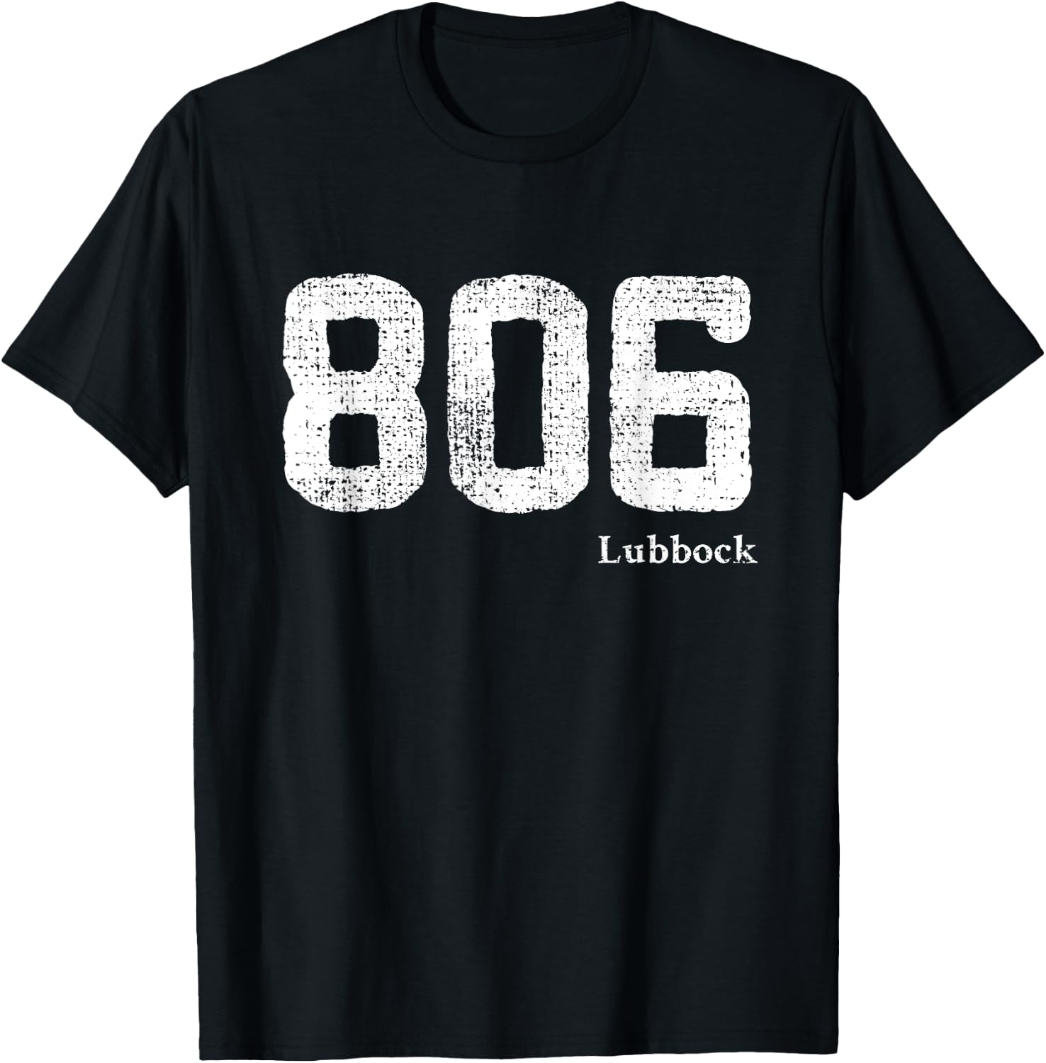 806 Area Code Lubbock, Texas T-Shirt - T-Shirt | Black