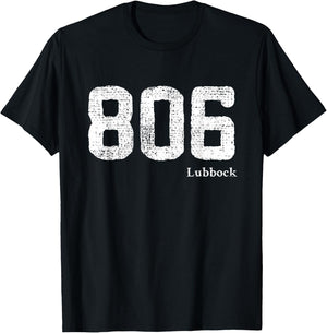806 Area Code Lubbock, Texas T-Shirt - T-Shirt | Black