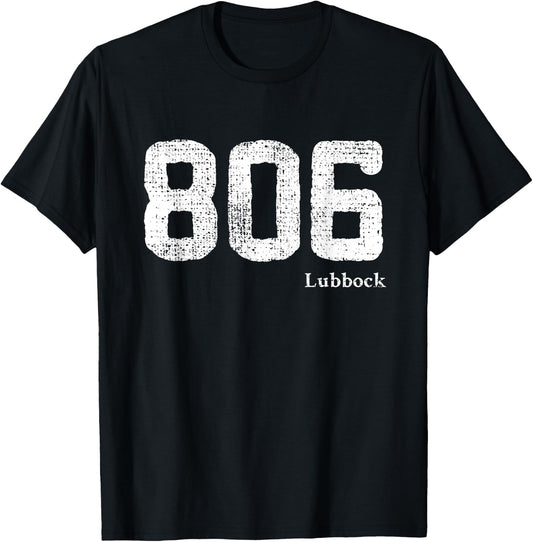 806 Area Code Lubbock, Texas T-Shirt - T-Shirt | Black