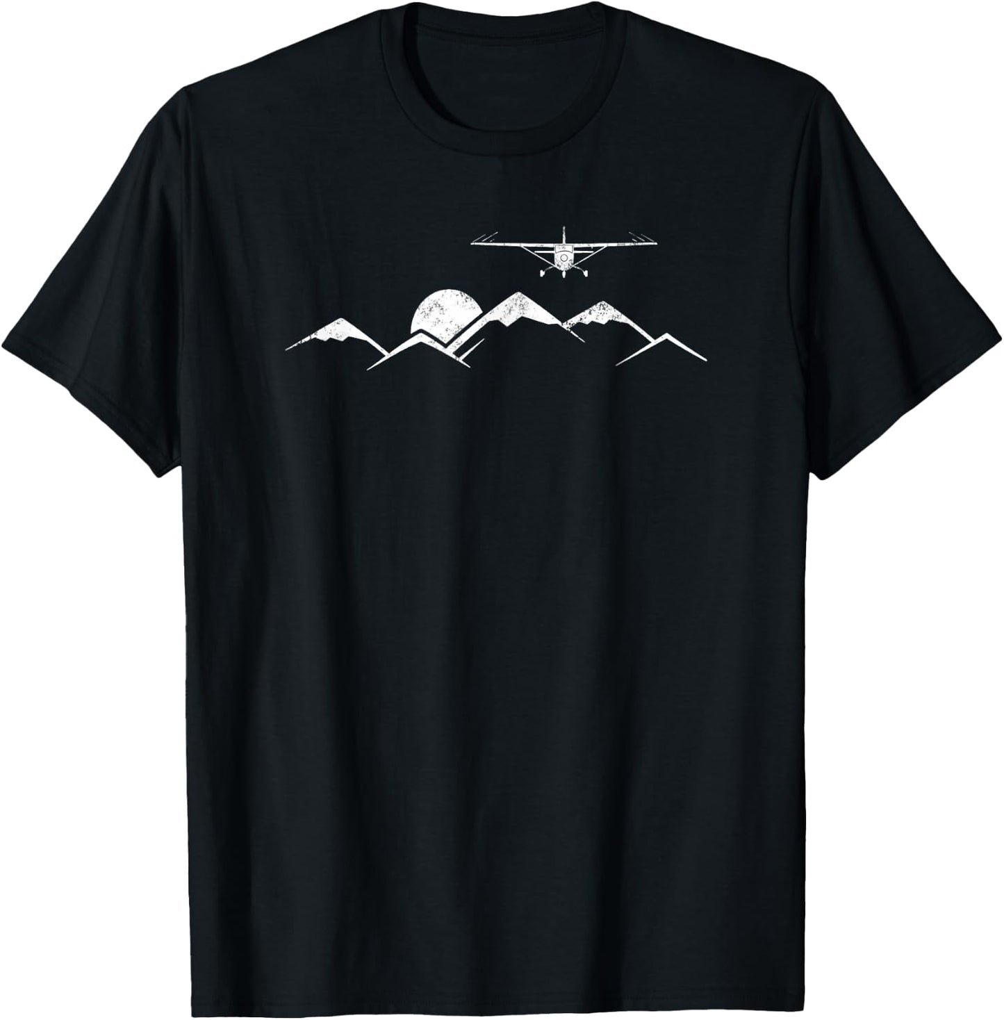 Airplane Over Mountains Gift Pilots Small T-Shirt - T-Shirt | Black