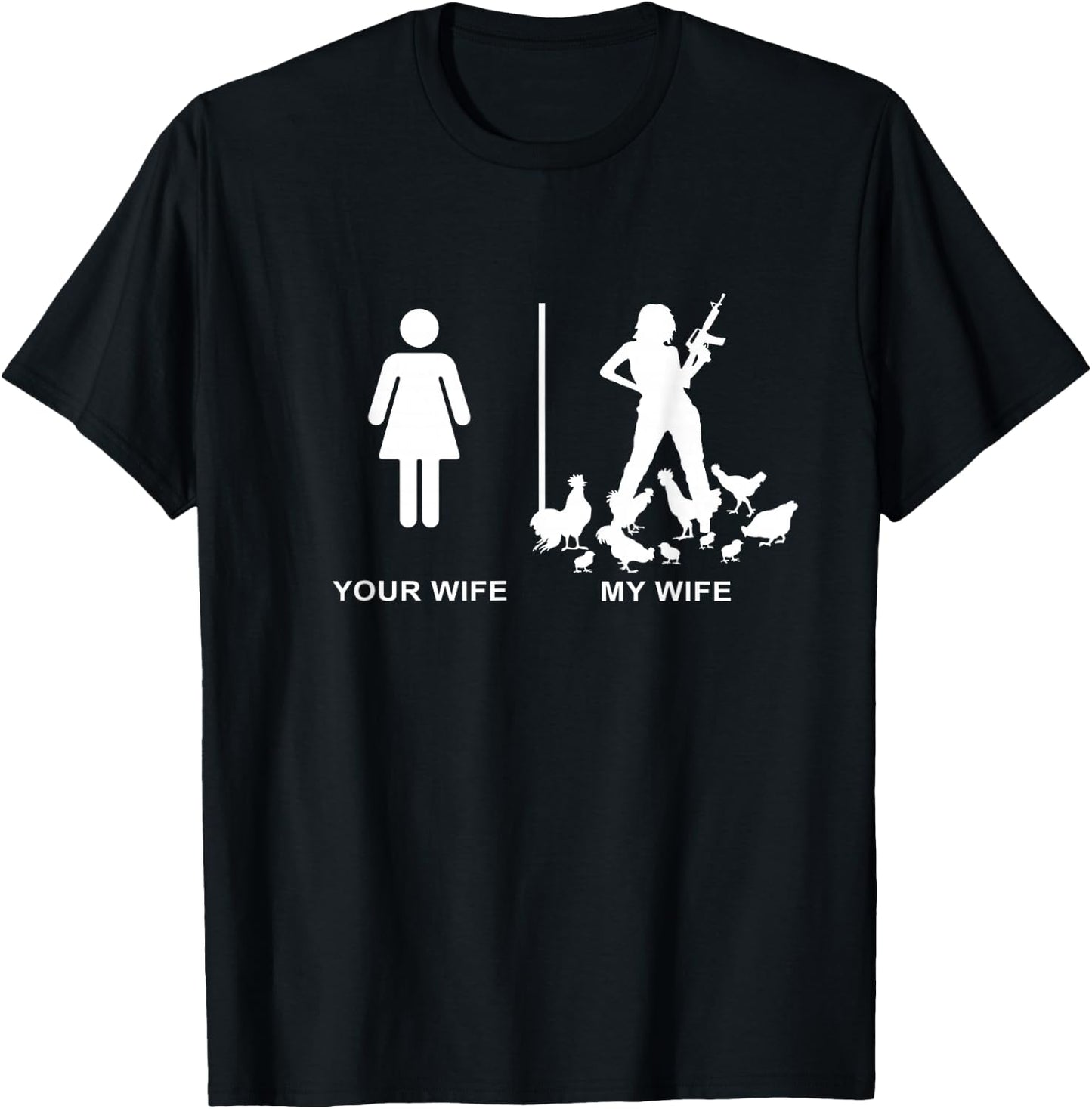 Funny Chicken Lady Farm Dad Husband Your Wife My Wife T-Shirt - T-Shirt | Black
