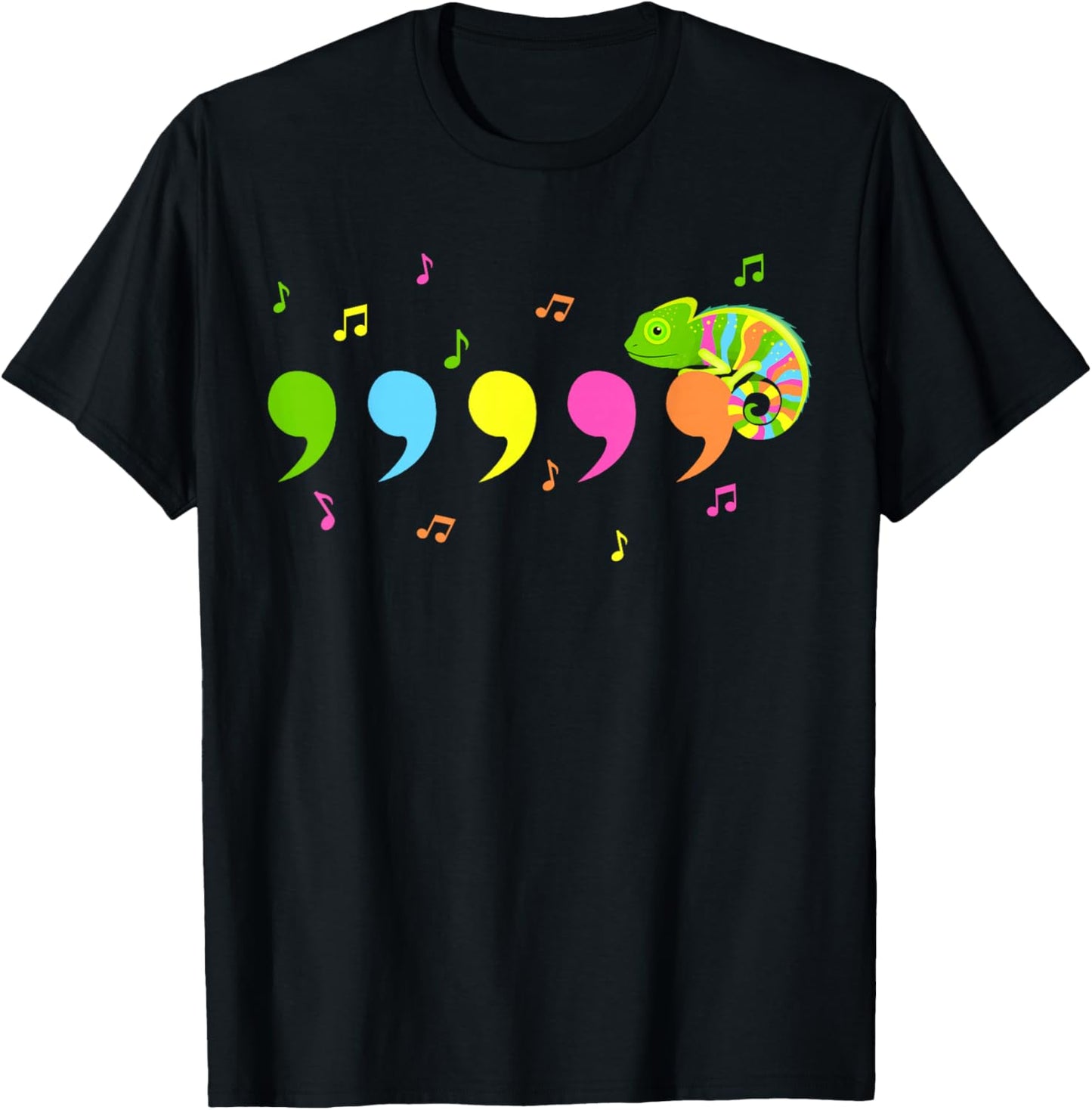 Comma Chameleon Lizard Reptiles T-Shirt - T-Shirt | Black