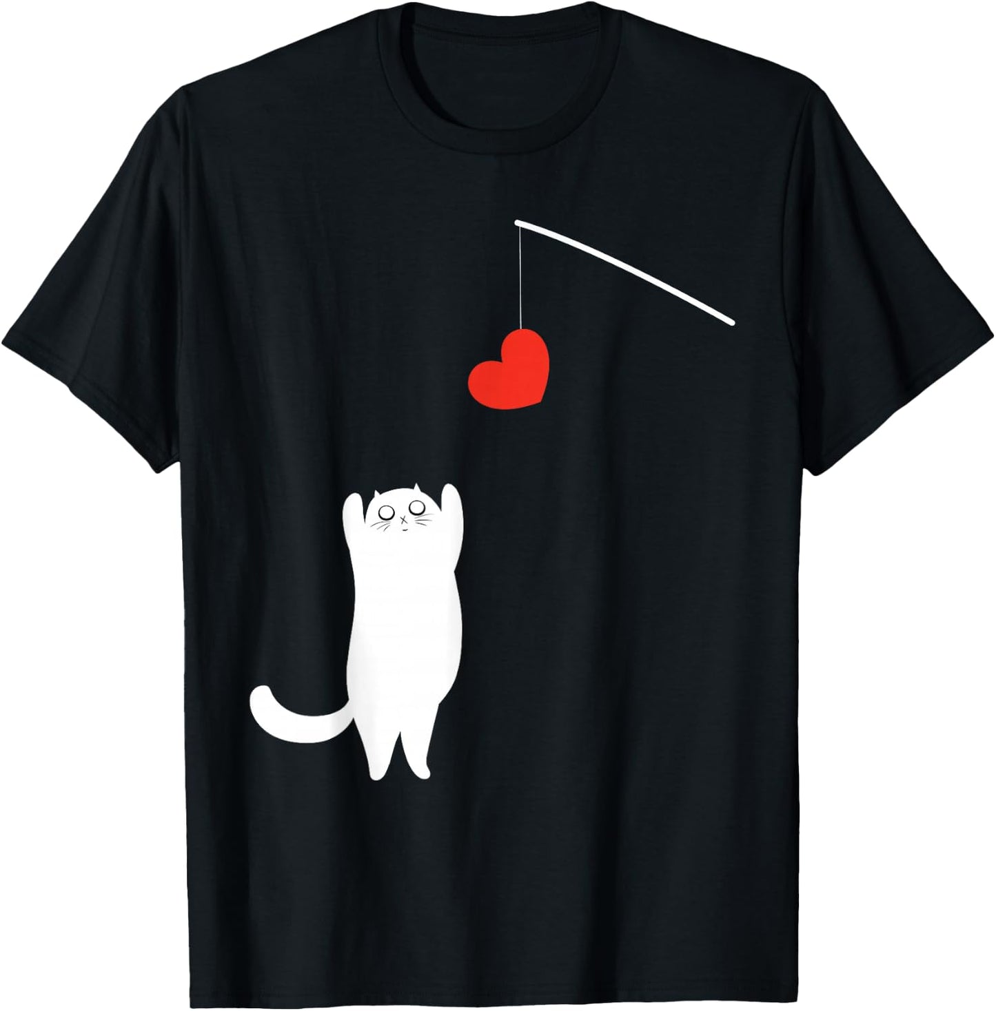 Cat Lover Valentine's Day Animal Affection Love Funny Kitty T-Shirt - T-Shirt | Black